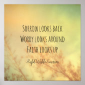 エマーソン文感動的書引用文自然アート ポスター (正面)