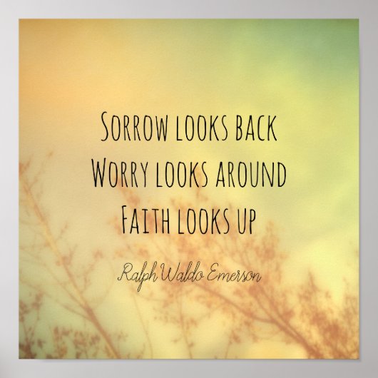 エマーソン文感動的書引用文自然アート ポスター (正面)