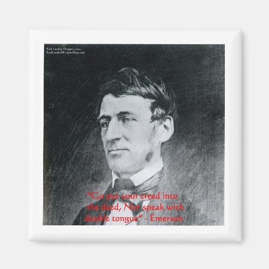 エマーソン「Creed The Deed」知恵引用文ギフト マグネット (正面)