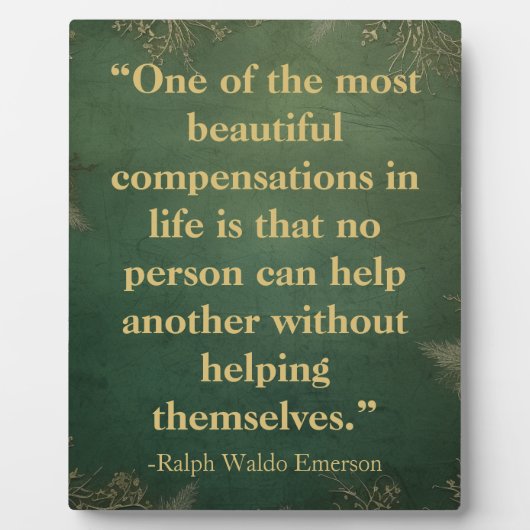エマーソ救済ン引用文 |ヴィンテージグリーンテーブルトップ フォトプラーク (正面)