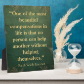 エマーソ救済ン引用文 |ヴィンテージグリーンテーブルトップ フォトプラーク (側面)