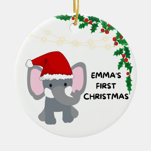 エマ初めてのクリスマス セラミックオーナメント (正面)