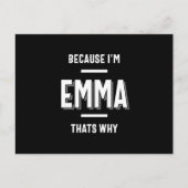 エマ名パーソナライズされた女少女 ポストカード (正面)