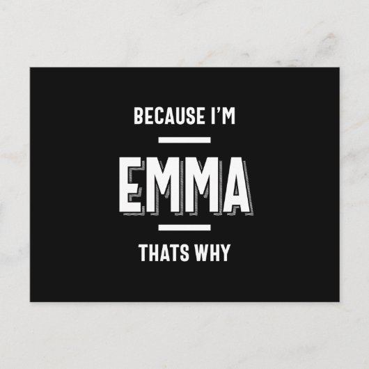 エマ名パーソナライズされた女少女 ポストカード (正面)