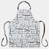 エマ名前をカスタムする白黒 エプロン (正面)