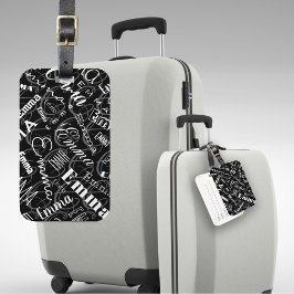 エマ名前をカスタムする白黒 ラゲッジタグ