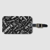 エマ名前をカスタムする白黒 ラゲッジタグ (正面横)