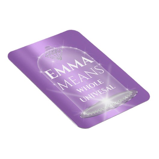エマ名意味の結婚ブライダル誕生日紫 マグネット (右側)