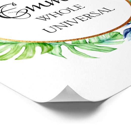 エマ名意味トロピカルブライダル誕生日ギフト ポスター (角)