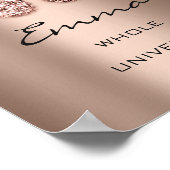 エマ名意味新生児足バラグリッター ポスター (角)