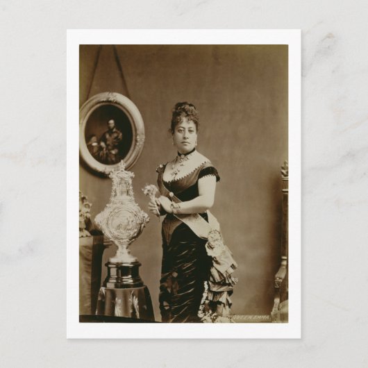 エマ女王（1836年～85年）（セピア写真） ポストカード (正面)