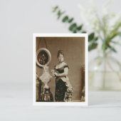 エマ女王（1836年～85年）（セピア写真） ポストカード (スタンド正面)