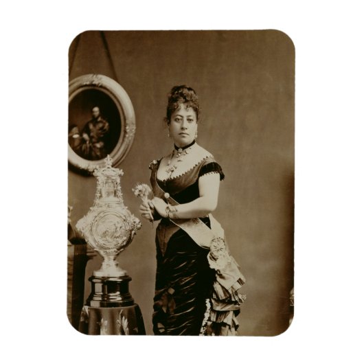 エマ女王(1836年~85年)(セピア写真) マグネット (縦)