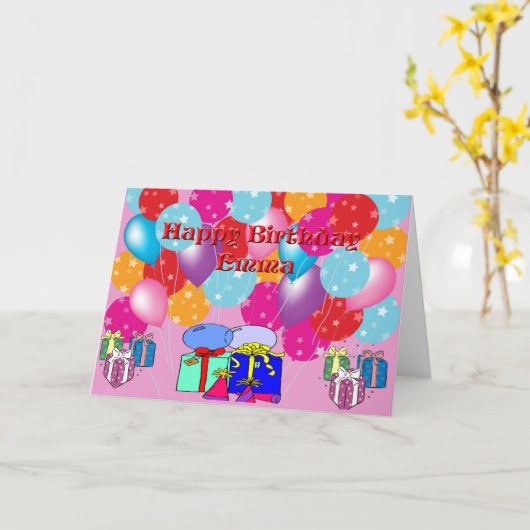 エマ誕生日カード カード (黄色い花)