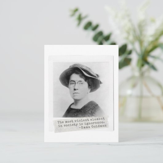 エマ・ゴールドマン引用文 – 無知 – 女性の活動 ポストカード (スタンド正面)