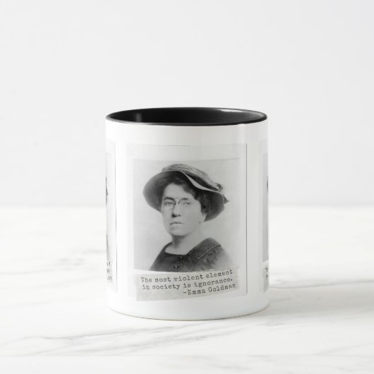 エマ・ゴールドマン引用文 – 無知 – 女性の活動 マグカップ (中央)