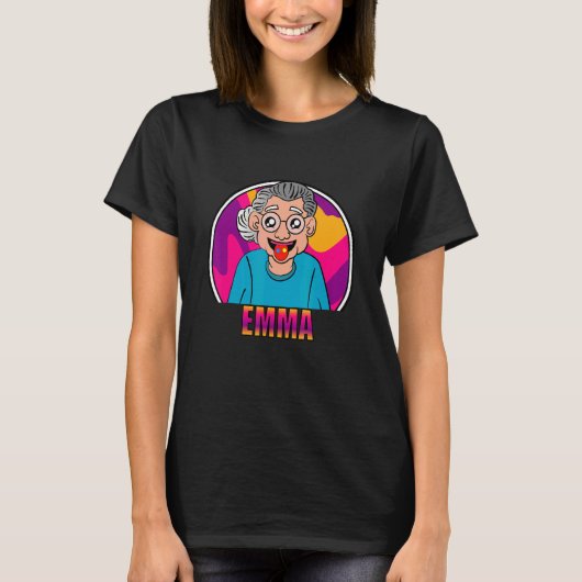 エマ ハードスタイル EDM ミュージック レイブ テクノ Tシャツ (正面)