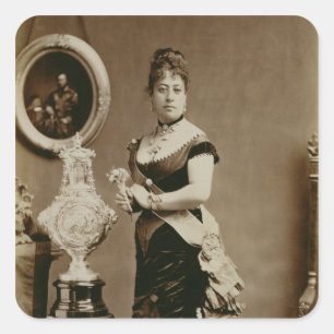 エマ(1836-85年)女王(セピア色の写真) スクエアシール