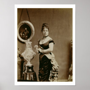 エマ(1836-85年)女王(セピア色の写真) ポスター