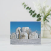 エミッシュ丸干し草テーブル – はがき (スタンド正面)