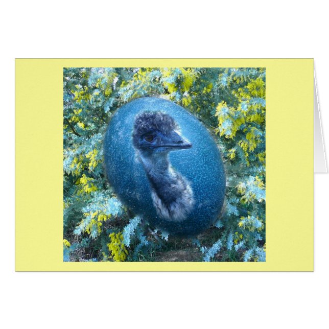 エミューの卵、野性生物 (正面横)