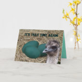 エミューは及び大事な行事を卵カスタマイズ カード (黄色い花)