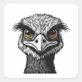エミュー鳥の頭 スクエアシール