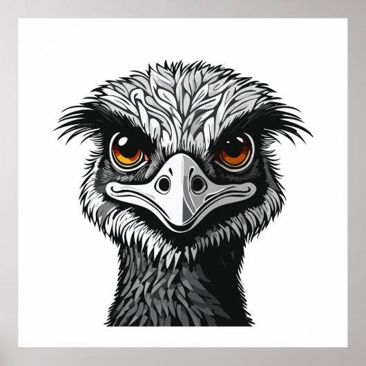 エミュー鳥の頭 ポスター (正面)