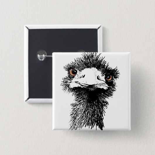 エミュー 缶バッジ (正面&裏面)