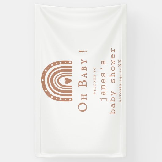 エミリアのためのラスティックモダンなベイビーシャワーバナー 横断幕 (縦)