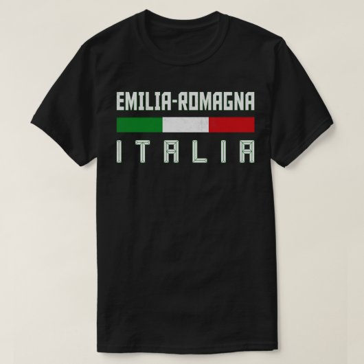 エミリアロマーニャイイタリアンタリア地方タイポグラフィデ Tシャツ (デザイン正面)