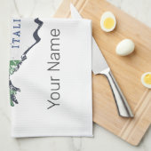 エミリアロマーニャ国旗イタリアレトロ地域地図ヴィンテージ キッチンタオル (四つ折り)