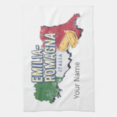 エミリアロマーニャ国旗イタリアレトロ地域地図ヴィンテージ キッチンタオル (縦)
