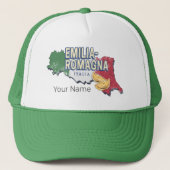 エミリアロマーニャ国旗イタリアレトロ地域地図ヴィンテージ キャップ (正面)