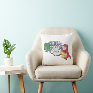 エミリアロマーニャ国旗イタリアレトロ地域地図ヴィンテージ クッション