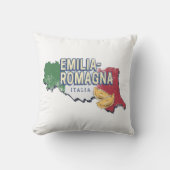 エミリアロマーニャ国旗イタリアレトロ地域地図ヴィンテージ クッション (正面)