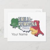 エミリアロマーニャ国旗イタリアレトロ地域地図ヴィンテージ シーズンポストカード (正面/裏面)