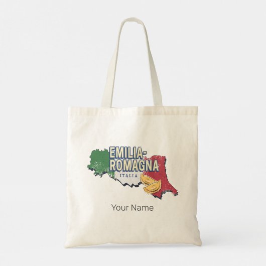 エミリアロマーニャ国旗イタリアレトロ地域地図ヴィンテージ トートバッグ (裏面)