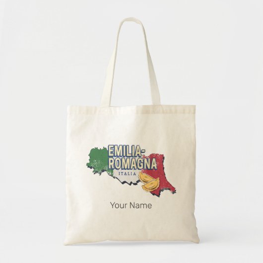 エミリアロマーニャ国旗イタリアレトロ地域地図ヴィンテージ トートバッグ (正面)
