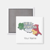 エミリアロマーニャ国旗イタリアレトロ地域地図ヴィンテージ マグネット (正面/裏面)