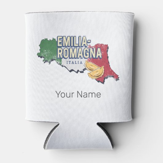 エミリアロマーニャ国旗イタリアレトロ地域地図ヴィンテージ 缶クーラー (正面)