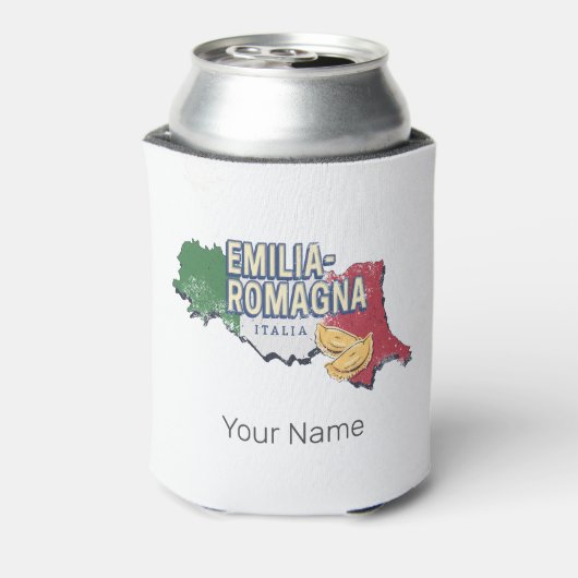 エミリアロマーニャ国旗イタリアレトロ地域地図ヴィンテージ 缶クーラー (缶裏面)