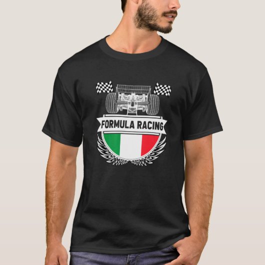 エミリアロマーニャ自動レースイタリア国旗のフォーミュラ・レース Tシャツ (正面)