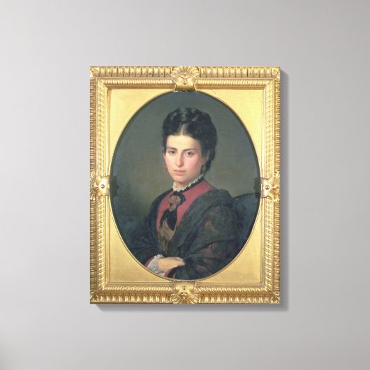 エミリア・サンピエリポートレート1870年(油・オン・キャンバス) キャンバスプリント (正面)