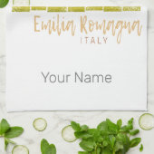 エミリア – ロマーニャランドスケープイタリアヴィンテージ土産 キッチンタオル (折り畳み)