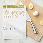 エミリア – ロマーニャランドスケープイタリアヴィンテージ土産 キッチンタオル (四つ折り)