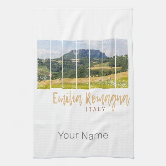 エミリア – ロマーニャランドスケープイタリアヴィンテージ土産 キッチンタオル (縦)