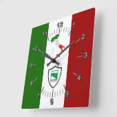 エミリア・ロマーニャ国旗（イタリア） スクエア壁時計 (傾斜)