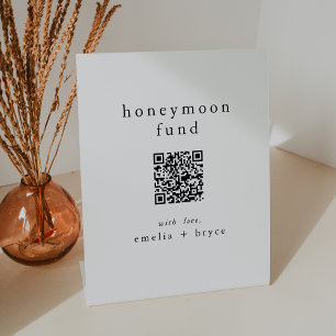 エミリア QR コード シンプル ボヘミアンスタイル ウェディング ハネムーンファンド 台座サイン