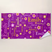 エミリーによっては一流のビーチタオルが開花します ビーチタオル (正面)